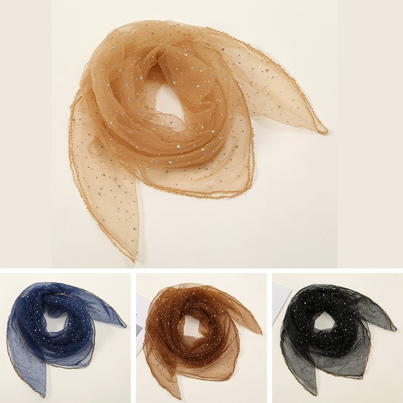 Women's Glitter Decor Head Scarf