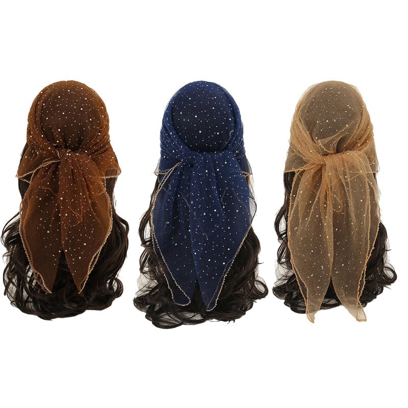 Women's Glitter Decor Head Scarf