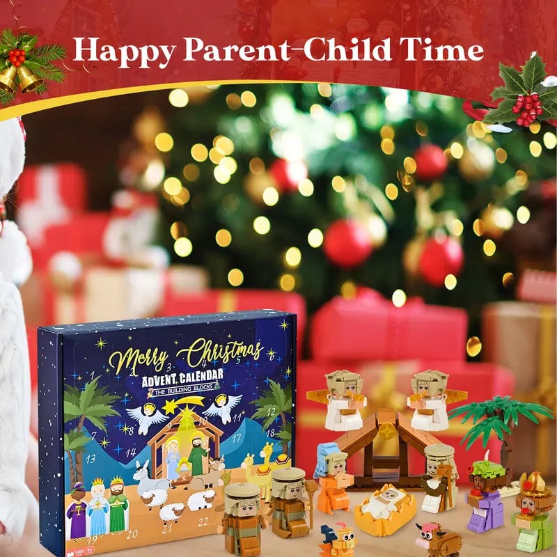 2025 Nativity Advent Calendar – 24-Day Building Block Set Christmas Countdown Gift