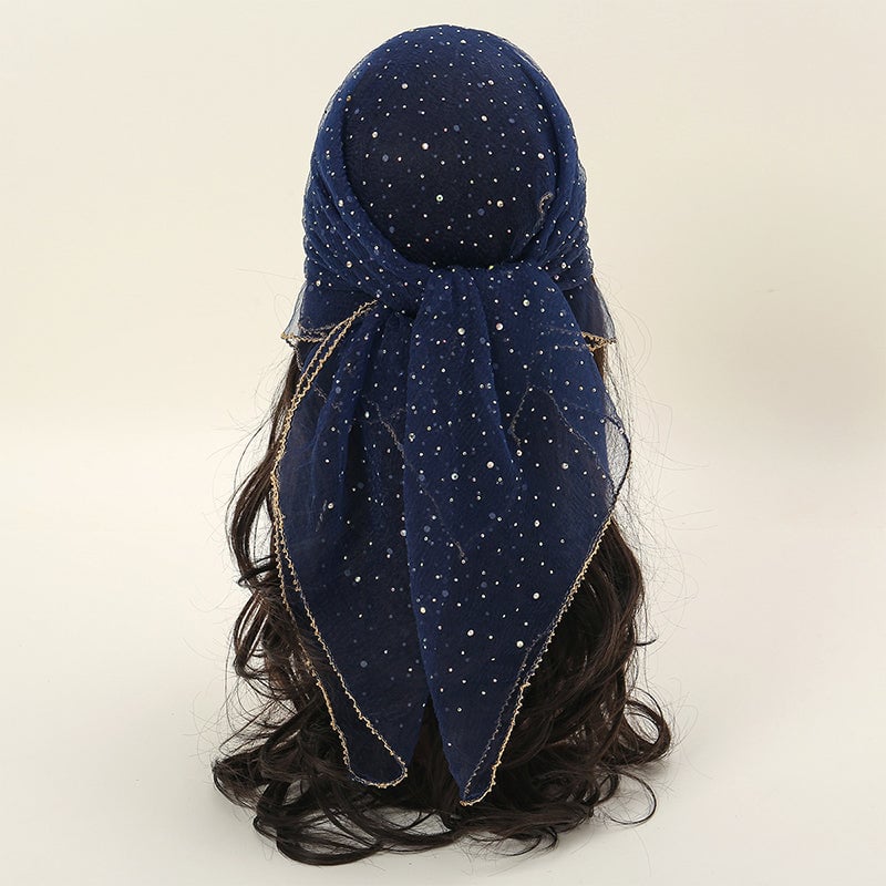 Women's Glitter Decor Head Scarf