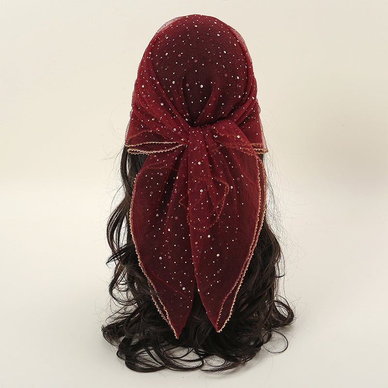 Women's Glitter Decor Head Scarf