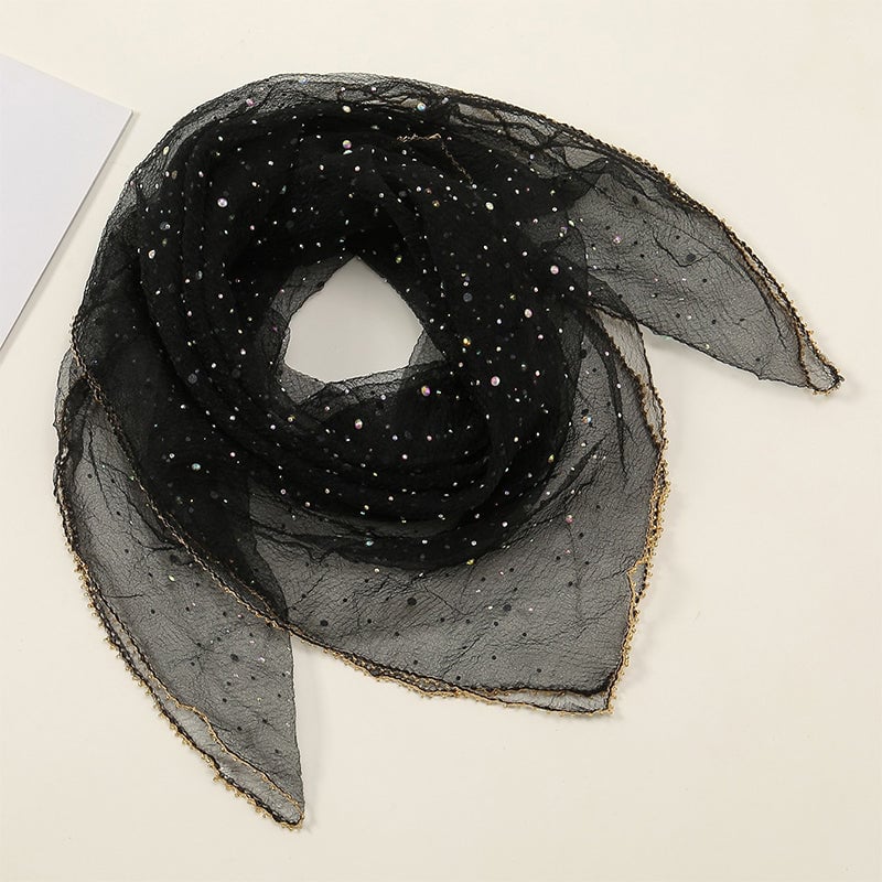 Women's Glitter Decor Head Scarf