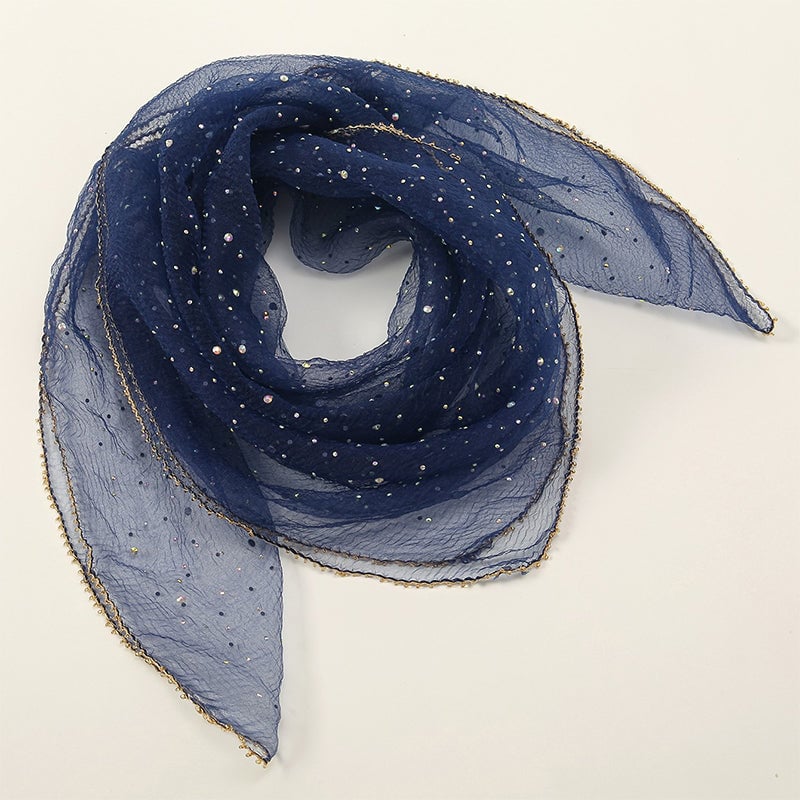 Women's Glitter Decor Head Scarf