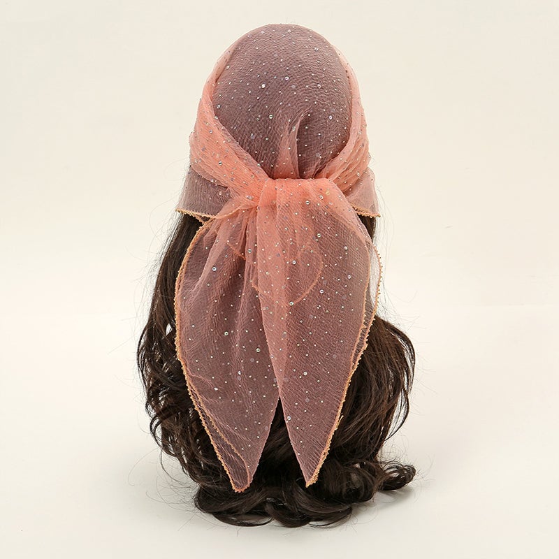 Women's Glitter Decor Head Scarf