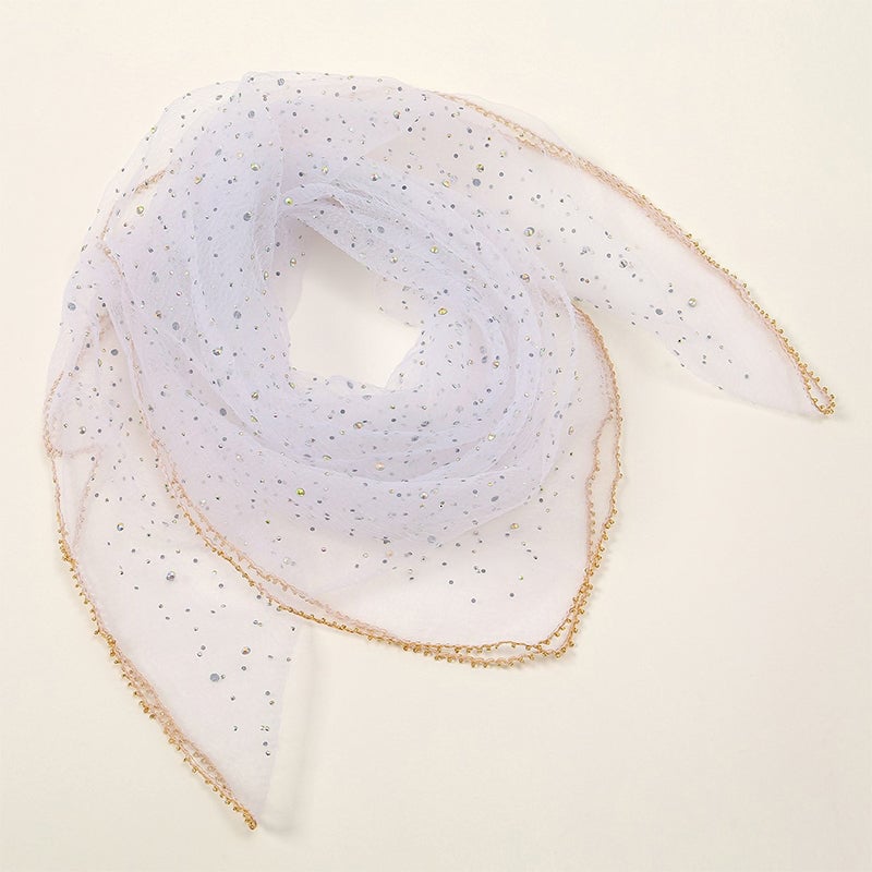 Women's Glitter Decor Head Scarf