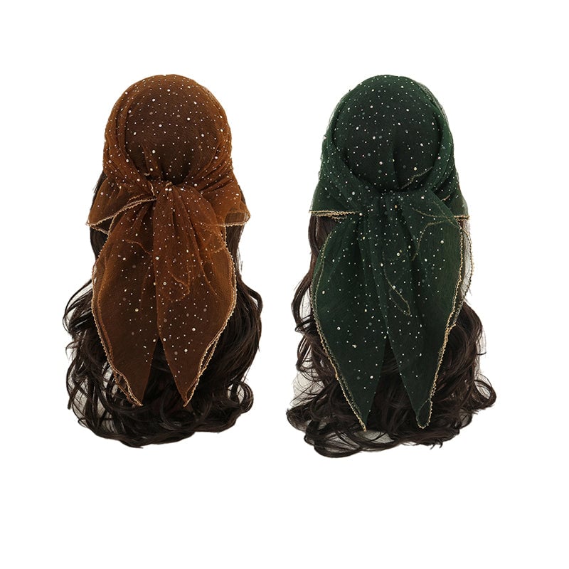 Women's Glitter Decor Head Scarf