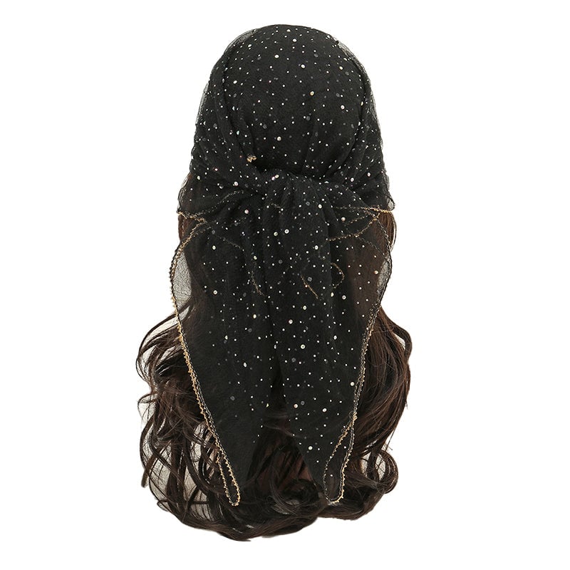 Women's Glitter Decor Head Scarf